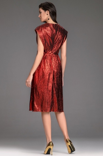 Платье красное жидкий металл